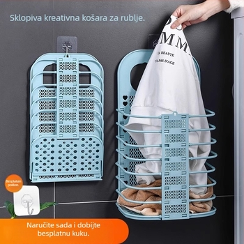 Zidni sklopivi koš za prljavo rublje za kućnu upotrebu i kupaonicu