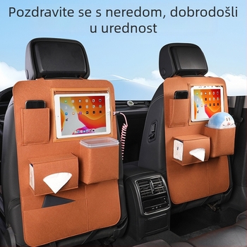 Vješena torba za pohranu u automobilu za stražnje sjedalo, kutija za maramice i pretinac za otpad