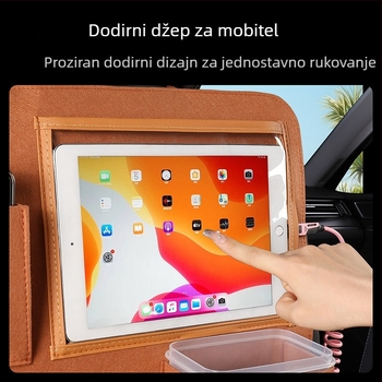 Vješena torba za pohranu u automobilu za stražnje sjedalo, kutija za maramice i pretinac za otpad