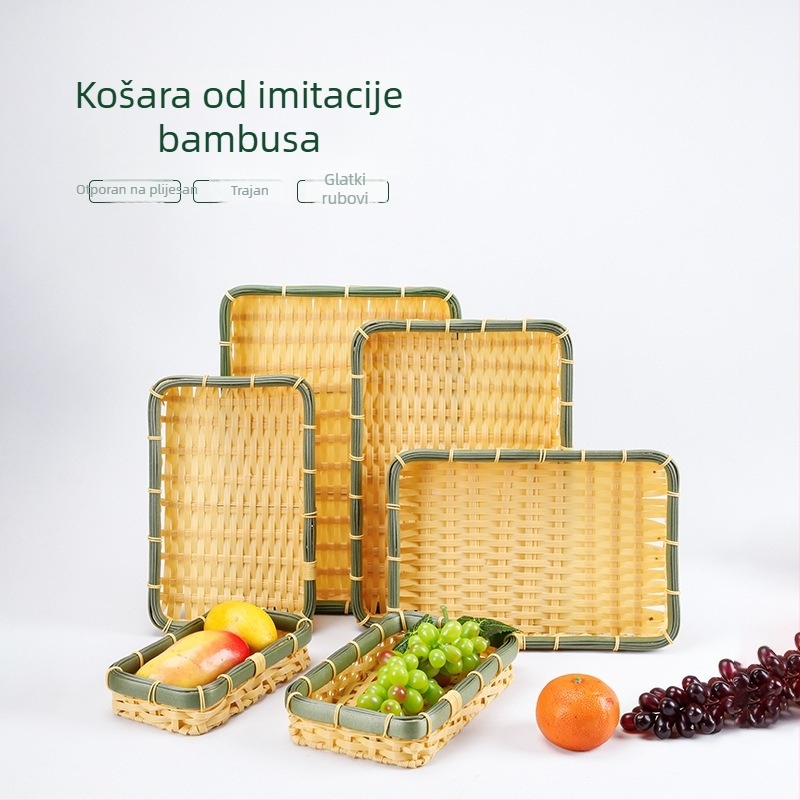 C02 Košara od imitacije bambusa za voće i povrće, retro stil
