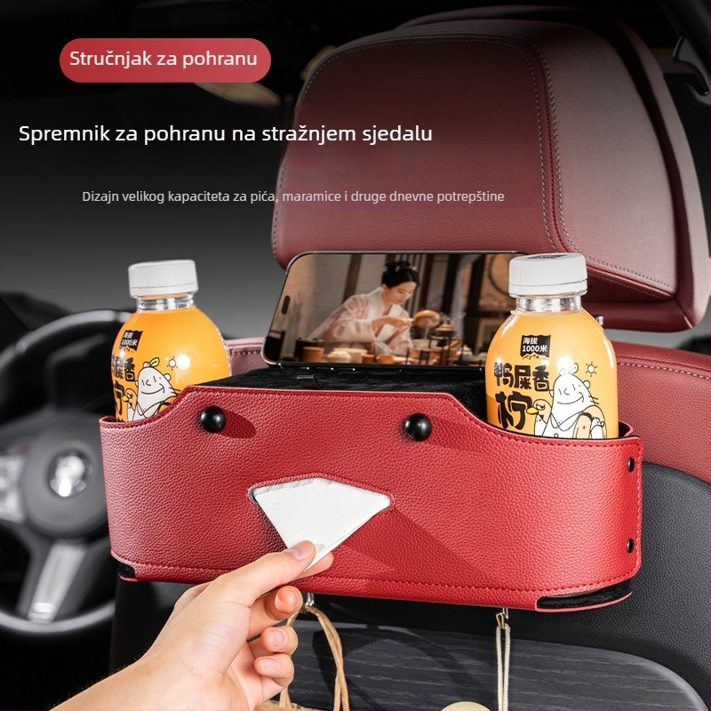 Nova kožna organizator za stražnju stranu sjedala automobila – višefunkcionalno odlagalište i kutija za maramice