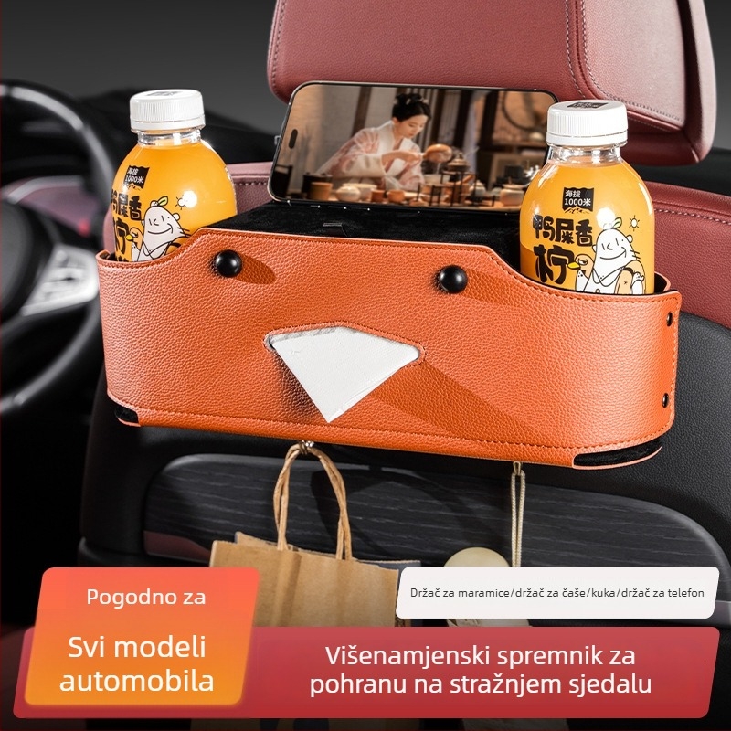 Nova kožna organizator za stražnju stranu sjedala automobila – višefunkcionalno odlagalište i kutija za maramice