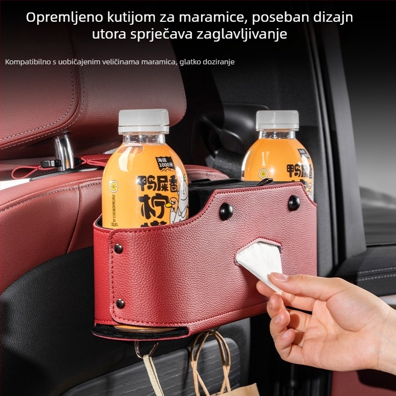 Nova kožna organizator za stražnju stranu sjedala automobila – višefunkcionalno odlagalište i kutija za maramice