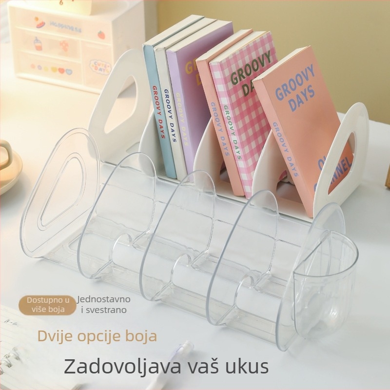 Akrilni stolni regał za knjige, plastični, sa četiri razine, za ured ili studentski dom