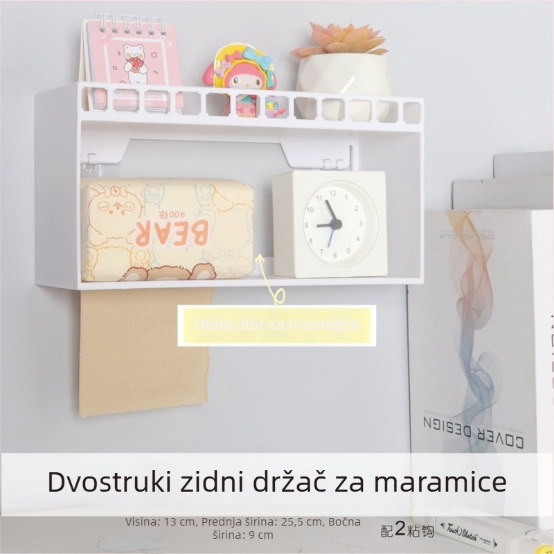 Vješeni držač ispod kreveta za papirnate ubruse i grickalice — organizator uz krevet, s kukom, skandinavski stil
