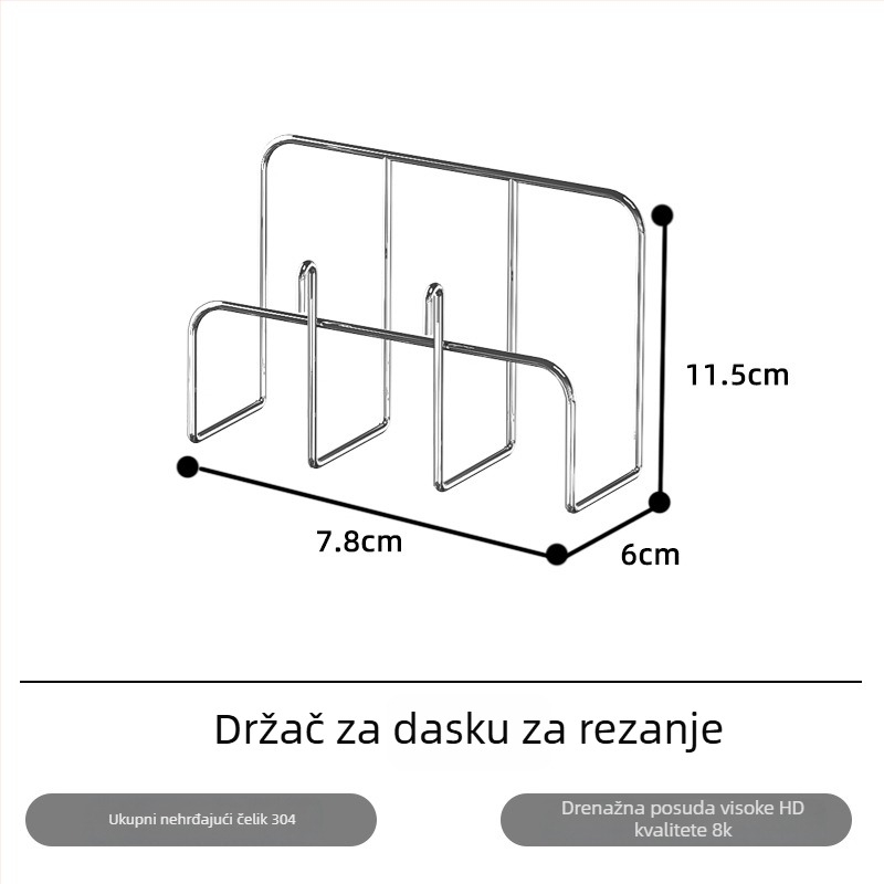 Stalak za sušenje posuđa od nehrđajućeg čelika, višenamjenski kuhinjski odvjes za tanjure