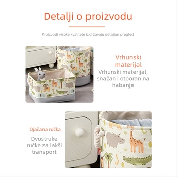 Vodootporna platnena koš za veš, veliki sklopivi organizator za pohranu igračaka, tkanina s motivom crtića