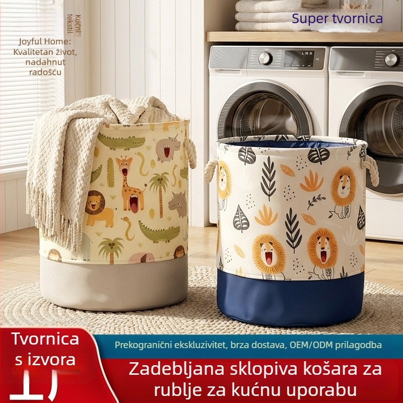 Vodootporna platnena koš za veš, veliki sklopivi organizator za pohranu igračaka, tkanina s motivom crtića