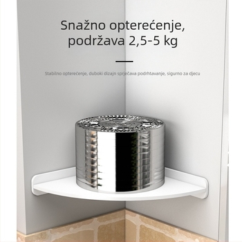 4-slojna zidna polica za kuhinju i kupaonicu, PVC, bez bušenja, kutna polica
