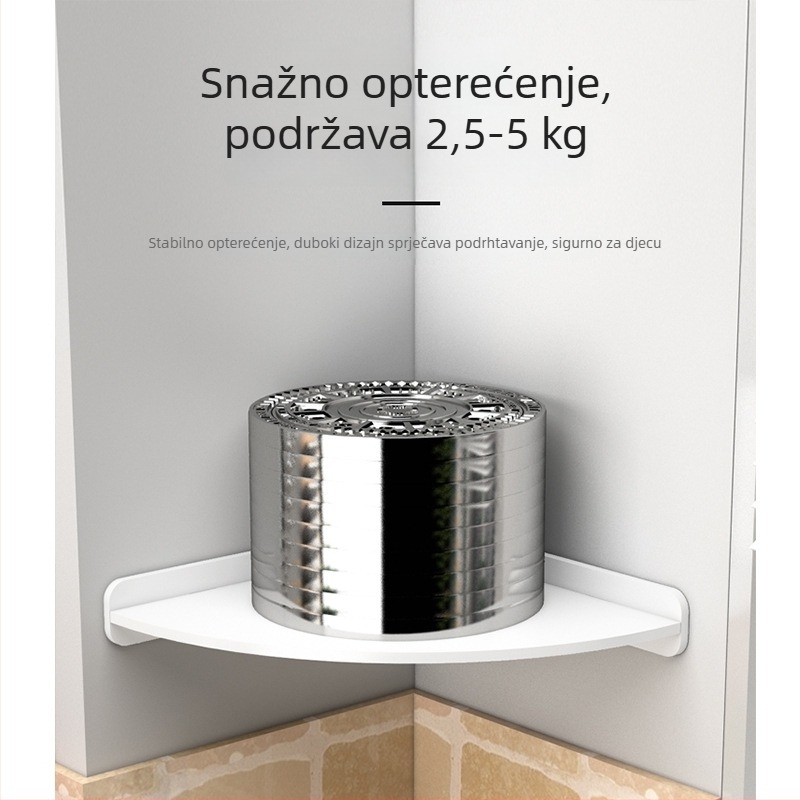 4-slojna zidna polica za kuhinju i kupaonicu, PVC, bez bušenja, kutna polica