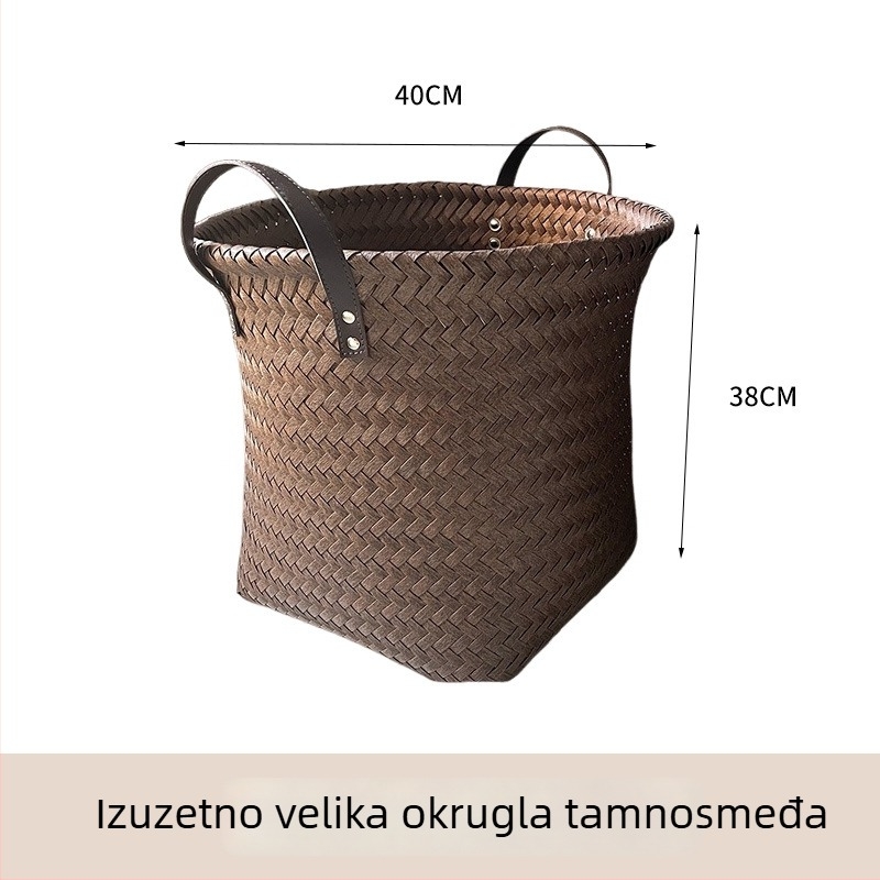 Ručni PVC pleteni košar od imitacije ratana, za pohranu — za piknik, voće, kuhinju i kupaonu