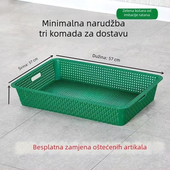 Plastične košare za voće i povrće s pletenim uzorom i izložbenim pladnjevima