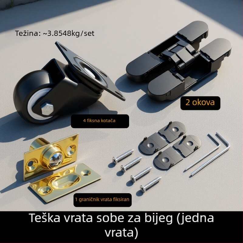 Teški skriveni šarke za vrata tajne sobe u knjižnici, 3D podesivi križni dizajn, skrivene drvene vrata s vanjskim otvorom