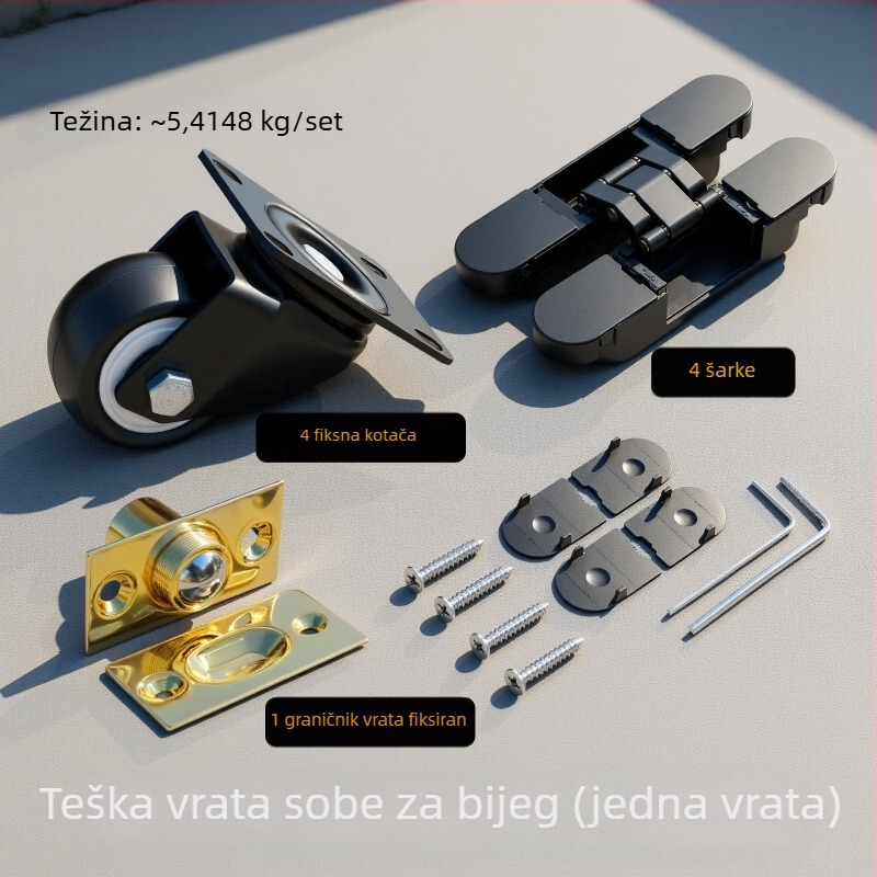 Teški skriveni šarke za vrata tajne sobe u knjižnici, 3D podesivi križni dizajn, skrivene drvene vrata s vanjskim otvorom