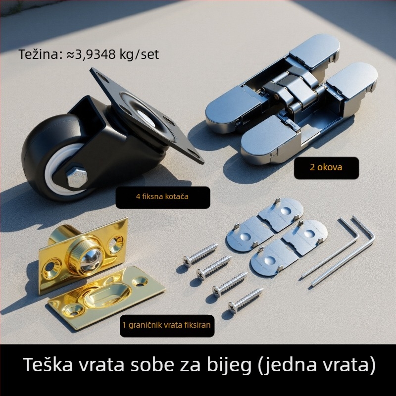 Teški skriveni šarke za vrata tajne sobe u knjižnici, 3D podesivi križni dizajn, skrivene drvene vrata s vanjskim otvorom