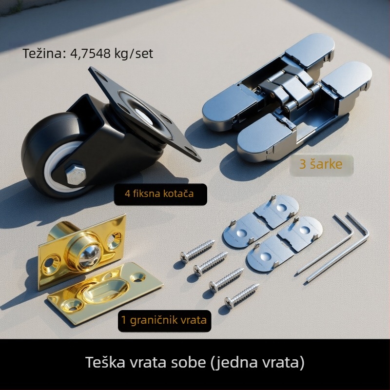 Teški skriveni šarke za vrata tajne sobe u knjižnici, 3D podesivi križni dizajn, skrivene drvene vrata s vanjskim otvorom