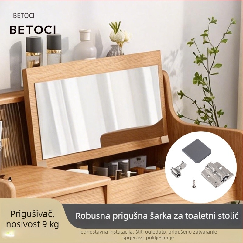 Ultra tanke šarke za kozmetički stol s amortizerom, preklopne, plošno montiran hardver za ogledalo za šminkanje s funkcijom spuštanja