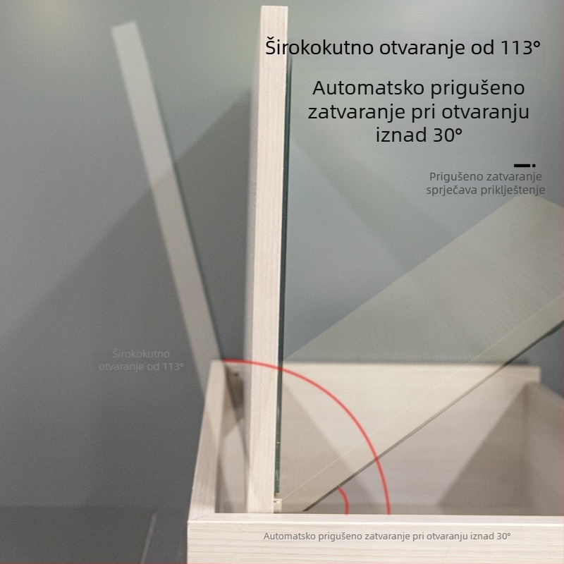 Ultra tanke šarke za kozmetički stol s amortizerom, preklopne, plošno montiran hardver za ogledalo za šminkanje s funkcijom spuštanja