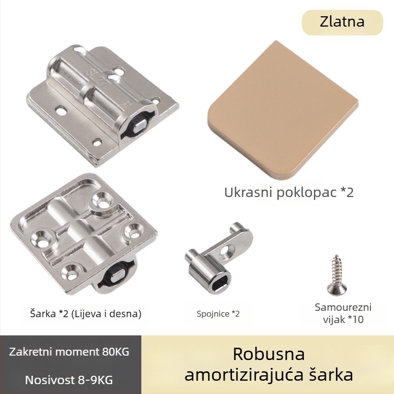 Ultra tanke šarke za kozmetički stol s amortizerom, preklopne, plošno montiran hardver za ogledalo za šminkanje s funkcijom spuštanja