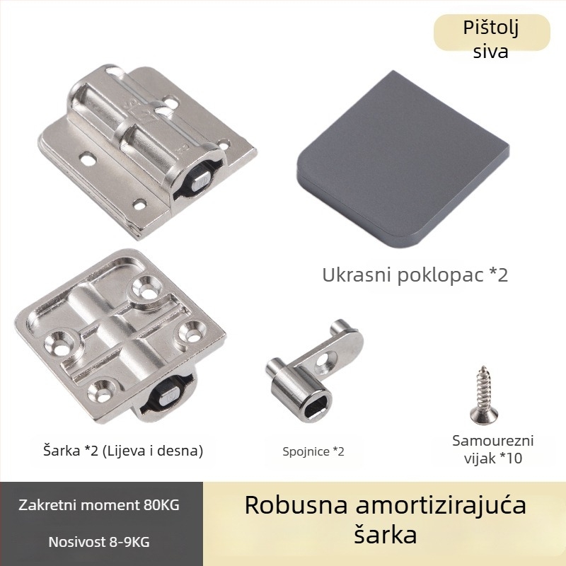 Ultra tanke šarke za kozmetički stol s amortizerom, preklopne, plošno montiran hardver za ogledalo za šminkanje s funkcijom spuštanja