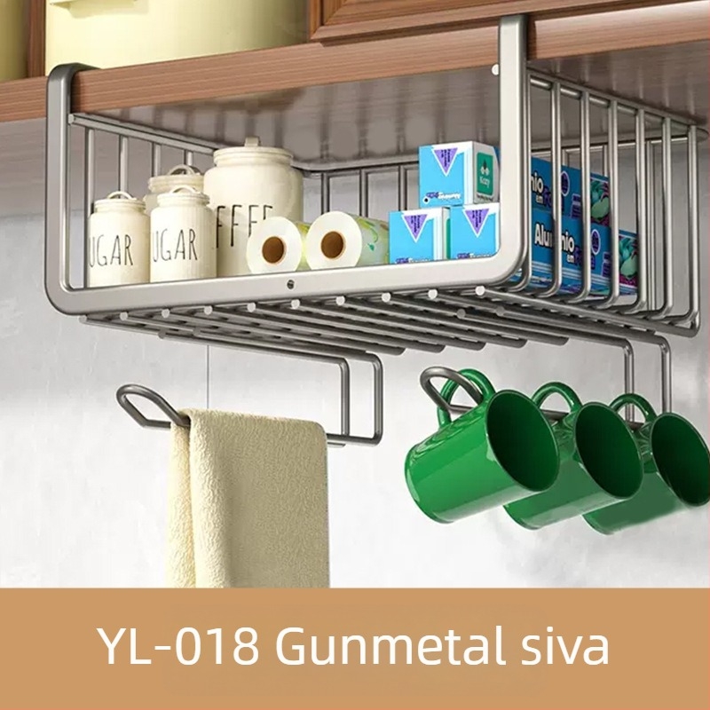 Elu kreativni viseći koš ispod ormara, metalni kuhinjski organizator za pohranu