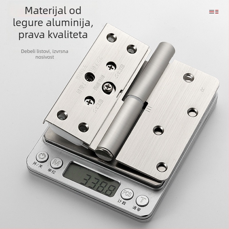 Trodimenzionalni prilagodljivi šarnir od aluminijske legure s tihim ležajem za drvena kupaonska vrata