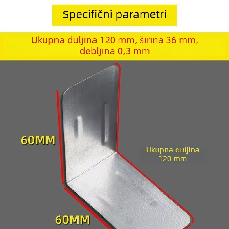 Čelični kutni list za drvenu kutiju s zaštitnim kutom – metalni dodaci za podršku polica