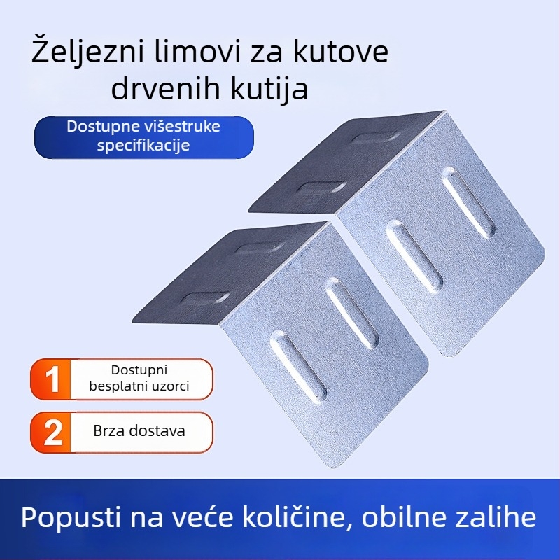 Čelični kutni list za drvenu kutiju s zaštitnim kutom – metalni dodaci za podršku polica