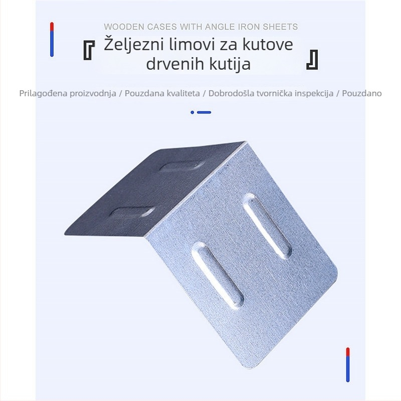 Čelični kutni list za drvenu kutiju s zaštitnim kutom – metalni dodaci za podršku polica