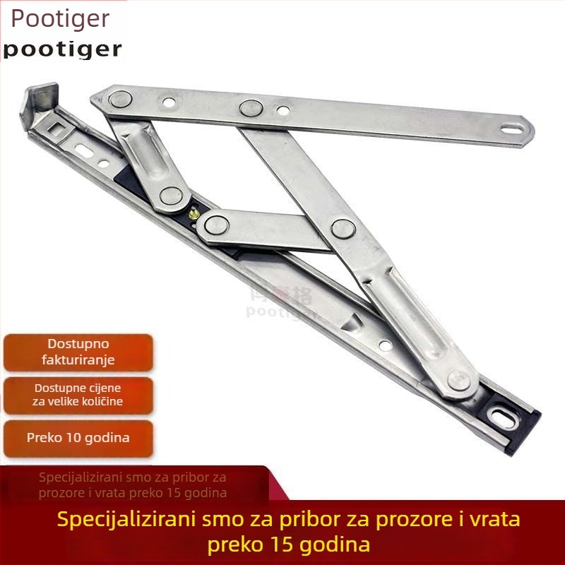 304 nehrđajući čelik; držač prozora za gornje otvaranje; četverostruki spoj; klizni držač; ograničivač vjetra; šarka