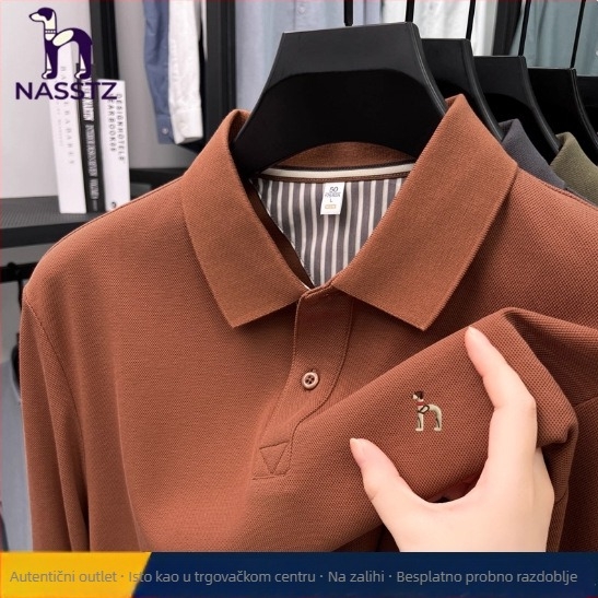 Hazys muška polo majica s dugim rukavima od 100% pamuka, ležeran kroj, jednobojna boja, poslovno-ležerni stil