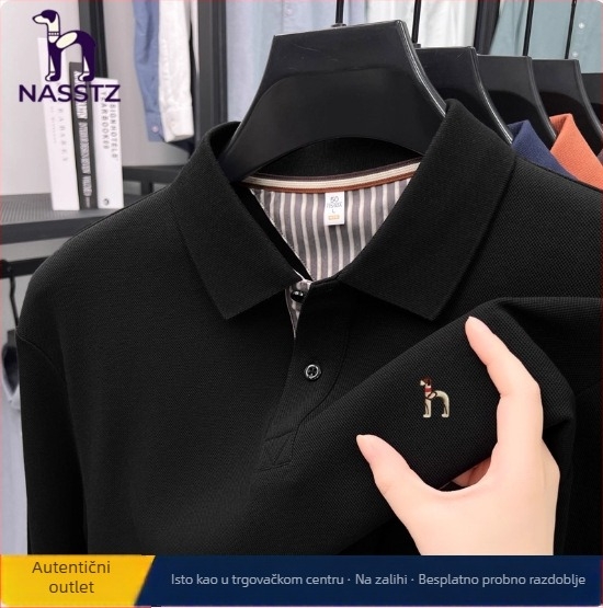 Hazys muška polo majica s dugim rukavima od 100% pamuka, ležeran kroj, jednobojna boja, poslovno-ležerni stil