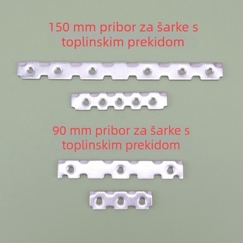 Aluminijski šaneri s termičkim prekidom za vrata i prozore – pribor tipa 50/60, stražnja pločica i pričvrsni klips