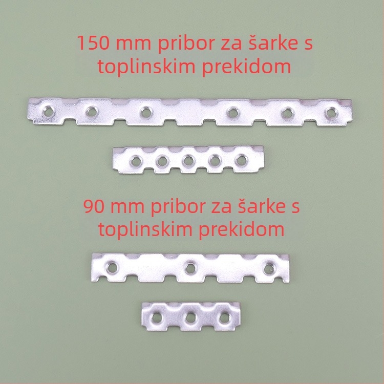 Aluminijski šaneri s termičkim prekidom za vrata i prozore – pribor tipa 50/60, stražnja pločica i pričvrsni klips