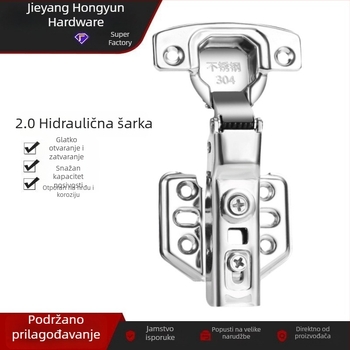 Prilagođena šarka od 304 nehrđajućeg čelika, 2.0 tlmič, tih rad, šarka za garderobu s hidraulskim tlmenjem i oprugom