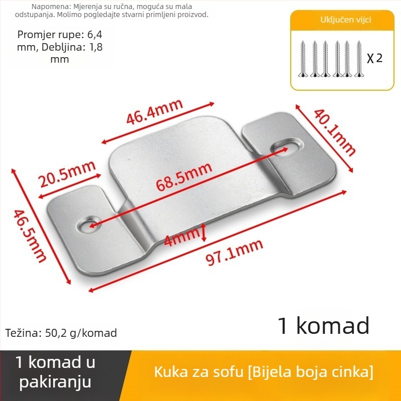 Spona u obliku planine – skup dodataka za namještaj za spoj sof i kreveta