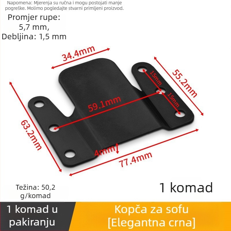 Spona u obliku planine – skup dodataka za namještaj za spoj sof i kreveta