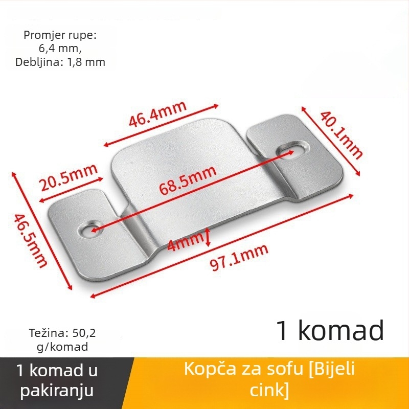 Spona u obliku planine – skup dodataka za namještaj za spoj sof i kreveta