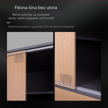 Vodič za površinski montirana klizna vrata za TV ormarić i knjižnicu, dvostrani amortizer, metalni pribor