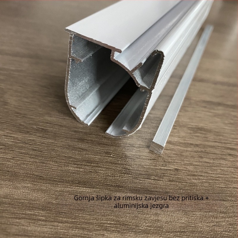 Aluminijski set dodatne opreme za rimske zavjese: donja platnena letva, srednja vlaknasta šipka, poklopac kolosijeka i fiksna kopča