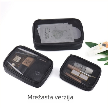 2024 nova prijenosna prozirna mrežasta torbica za makeup, vodootporna, velika kapaciteta za putovanja