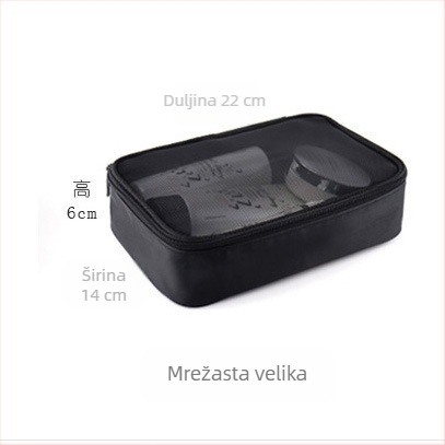 2024 nova prijenosna prozirna mrežasta torbica za makeup, vodootporna, velika kapaciteta za putovanja