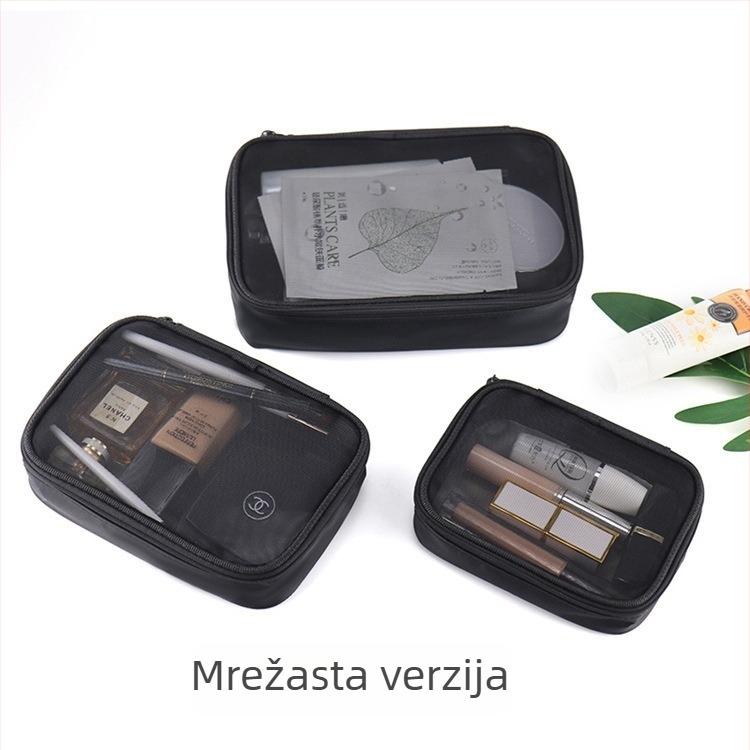 2024 nova prijenosna prozirna mrežasta torbica za makeup, vodootporna, velika kapaciteta za putovanja