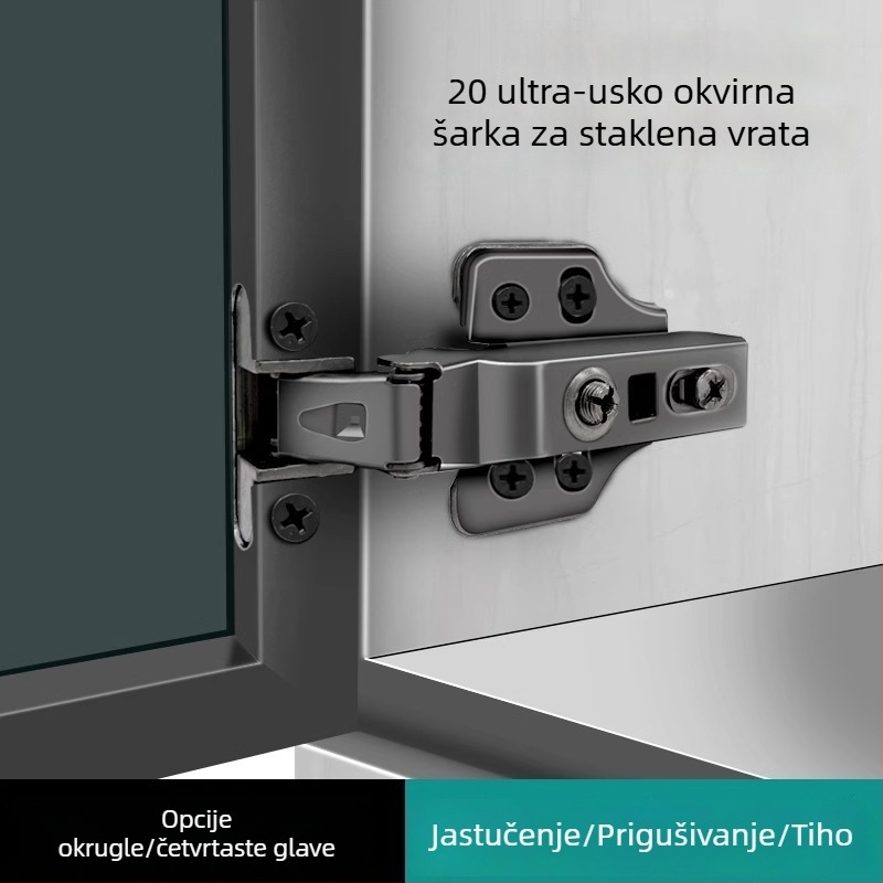 Ormarić s aluminijskim okvirom i staklenim vratima s šarkama, za knjižnicu i izložbu