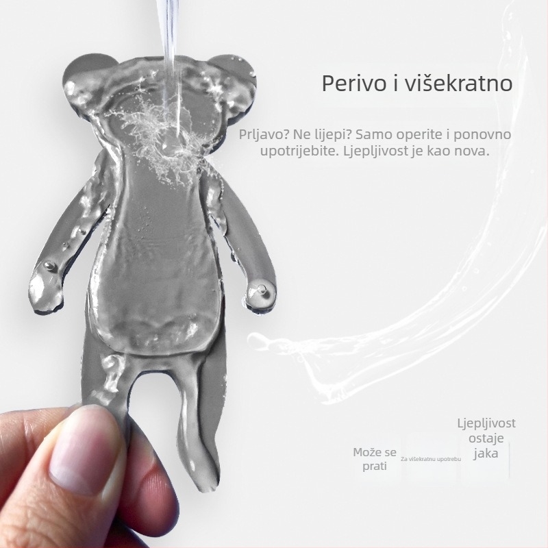 Ljepljiva kuka za zid – slatki životinjski lik, PVC, bez čavlića