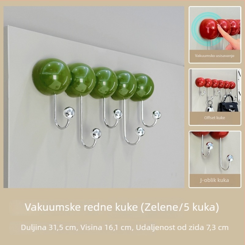 Usisna kuka za vrata, bez bušenja, teška, na zid, bez tragova, za kapute i odjeću, hodnik i spavaća soba