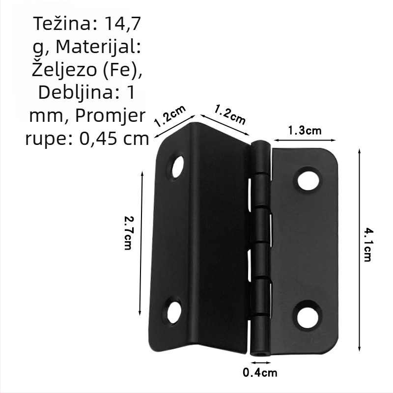 41 mm crni elektroforetski premaz, trostruko i četverostruko savijeni šarniri za vrata ormara i drvene kutije