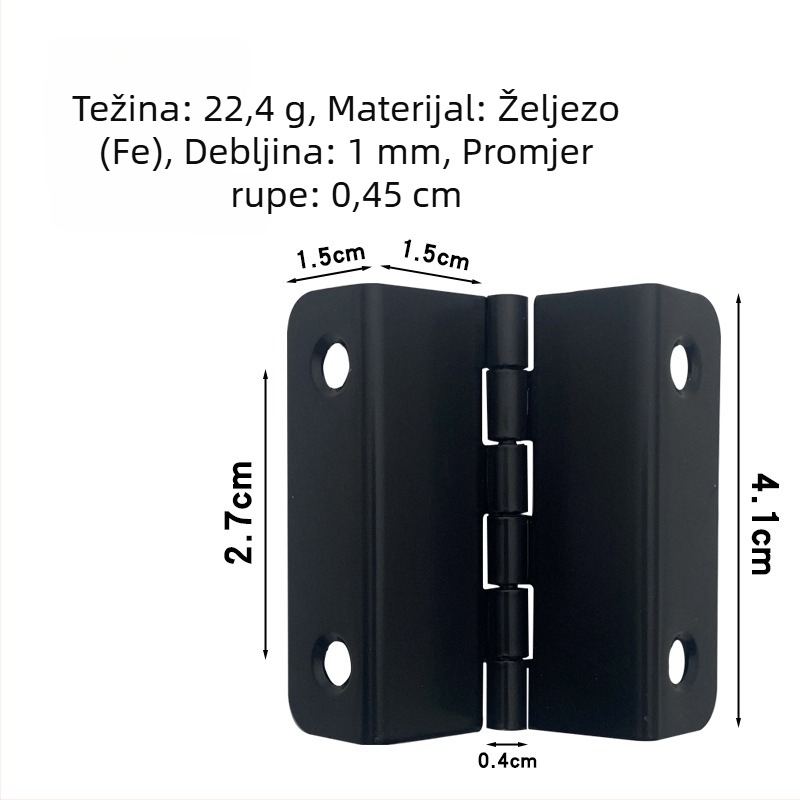 41 mm crni elektroforetski premaz, trostruko i četverostruko savijeni šarniri za vrata ormara i drvene kutije