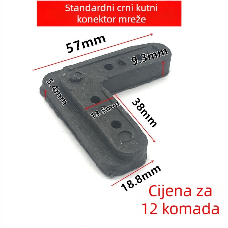 Kutni spoj za prozorsku mrežu, 7-oblik železni kut, najlon i željezo, vanjski plast i aluminijska legura, moderan minimalistički stil