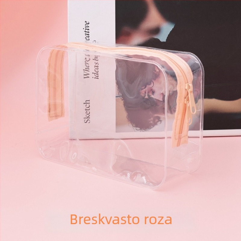 Prozirna EVA putna kozmetička torbica za tekućine i kozmetiku, sa sigurnim zatvaranjem, za ručnu prtljagu